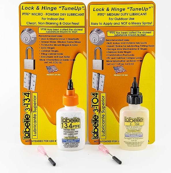 Labelle Lock Lube 2-Pack – PTFE Lubricant for Indoor & Outdoor Locks, Hinges & Safes