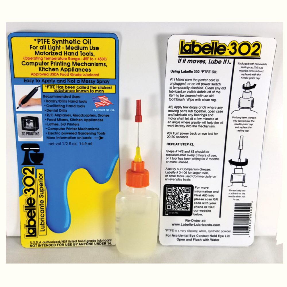 Labelle 302 *PTFE Synthetic Oil For Light - Medium Use Motorized Hand Tools